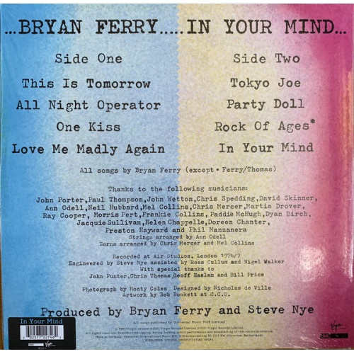 BRYAN FERRY - IN YOUR MIND 1977/2021 (0602577227462) VIRGIN/UNIVERSAL/EU MINT BRYAN FERRY - IN YOUR MIND 1977/2021 (0602577227462) VIRGIN/UNIVERSAL/EU MINT