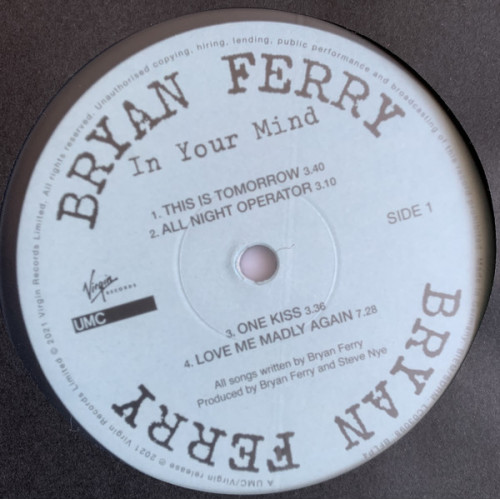 BRYAN FERRY - IN YOUR MIND 1977/2021 (0602577227462) VIRGIN/UNIVERSAL/EU MINT BRYAN FERRY - IN YOUR MIND 1977/2021 (0602577227462) VIRGIN/UNIVERSAL/EU MINT