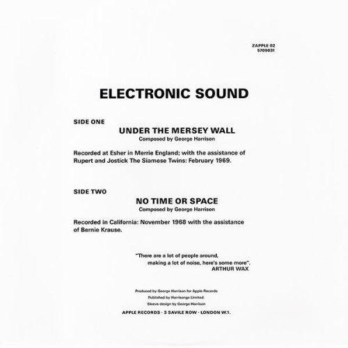 GEORGE HARRISON - ELECTRONIC SOUND 1969/2017 (0602557090314) APPLE/UNIVERSAL/EU MINT GEORGE HARRISON - ELECTRONIC SOUND 1969/2017 (0602557090314) APPLE/UNIVERSAL/EU MINT