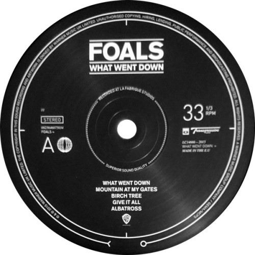 FOALS - WHAT WENT DOWN 2015 (0825646075034) GAT, WARNER/EU MINT FOALS - WHAT WENT DOWN 2015 (0825646075034) GAT, WARNER/EU MINT