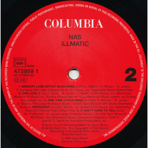 NAS - ILLMATIC 1994 (COL 475959-1, RE-ISSUE) COLUMBIA/EU MINT NAS - ILLMATIC 1994 (COL 475959-1, RE-ISSUE) COLUMBIA/EU MINT