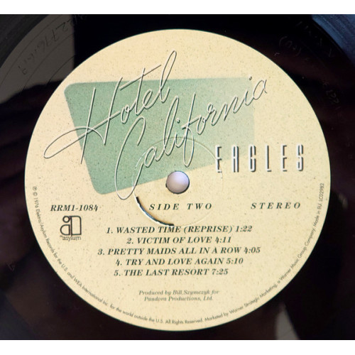 EAGLES - HOTEL CALIFORNIA 1976/2014 (8122796161, 180 gm.) GAT, WARNER/EU MINT EAGLES - HOTEL CALIFORNIA 1976/2014 (8122796161, 180 gm.) GAT, WARNER/EU MINT