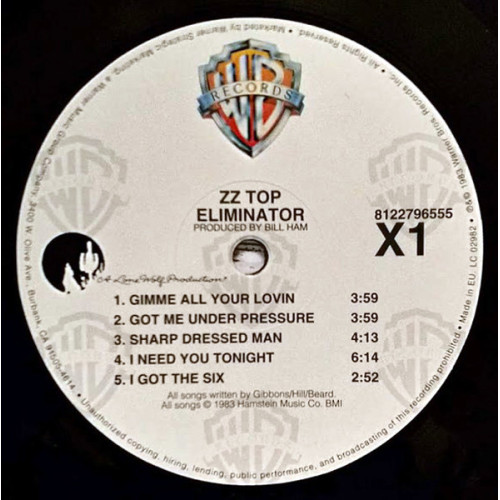 ZZ TOP - ELIMINATOR 1983/2013 (8122796555) WARNER/EU MINT ZZ TOP - ELIMINATOR 1983/2013 (8122796555) WARNER/EU MINT