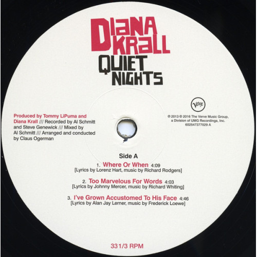 DIANA KRALL - QUIET NIGHTS 2 LP 2009/2016 (602547377012, 180 gm. 2 Bonus Tracks) VERVE/GER. MINT DIANA KRALL - QUIET NIGHTS 2 LP 2009/2016 (602547377012, 180 gm. 2 Bonus Tracks) VERVE/GER. MINT