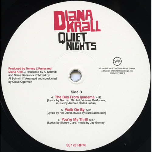 DIANA KRALL - QUIET NIGHTS 2 LP 2009/2016 (602547377012, 180 gm. 2 Bonus Tracks) VERVE/GER. MINT DIANA KRALL - QUIET NIGHTS 2 LP 2009/2016 (602547377012, 180 gm. 2 Bonus Tracks) VERVE/GER. MINT