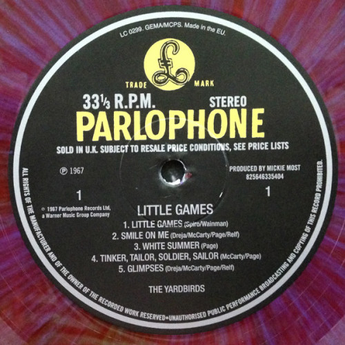 YARDBIRDS - LITTLE GAMES 1967/2014 (0825646335404) PARLOPHONE/EU MINT YARDBIRDS - LITTLE GAMES 1967/2014 (0825646335404) PARLOPHONE/EU MINT
