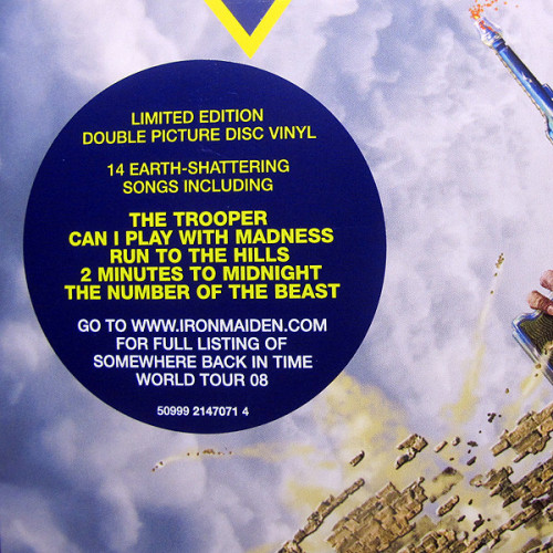 IRON MAIDEN – SOMEWHERE BACK IN TIME 2 LP Set 2008 (50999 2147071 4, LTD) EMI/EU MINT IRON MAIDEN – SOMEWHERE BACK IN TIME 2 LP Set 2008 (50999 2147071 4, LTD) EMI/EU MINT