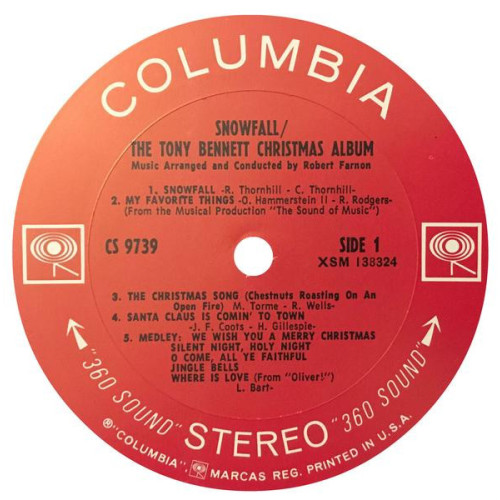 TONY BENNETT - SNOWFALL (THE TONY BENNETT CHRISTMAS ALBUM) 1968/2021 (CS 9739) COLUMBIA/EU MINT TONY BENNETT - SNOWFALL (THE TONY BENNETT CHRISTMAS ALBUM) 1968/2021 (CS 9739) COLUMBIA/EU MINT
