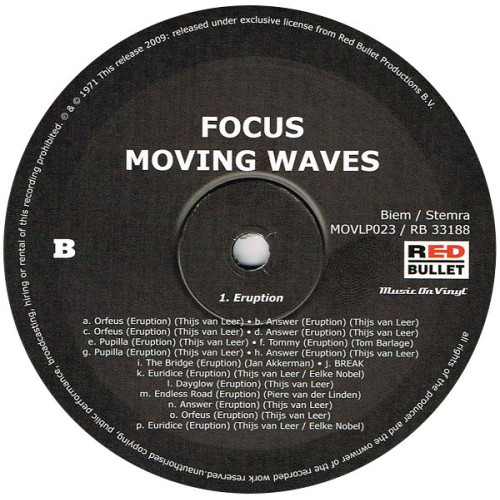 FOCUS - MOVING WAVES 1971/2009 (MOVLP023, 180 gm.) MUSIC ON VINYL/EU MINT FOCUS - MOVING WAVES 1971/2009 (MOVLP023, 180 gm.) MUSIC ON VINYL/EU MINT