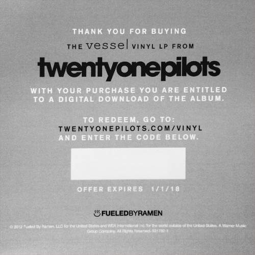 TWENTY ONE PILOTS - VESSEL 2014/2016 (7567-86735-4, LTD.) FUELED BY RAMEN/EU MINT TWENTY ONE PILOTS - VESSEL 2014/2016 (7567-86735-4, LTD.) FUELED BY RAMEN/EU MINT
