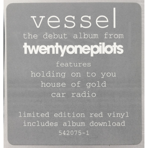 TWENTY ONE PILOTS - VESSEL 2014/2016 (7567-86735-4, LTD.) FUELED BY RAMEN/EU MINT TWENTY ONE PILOTS - VESSEL 2014/2016 (7567-86735-4, LTD.) FUELED BY RAMEN/EU MINT