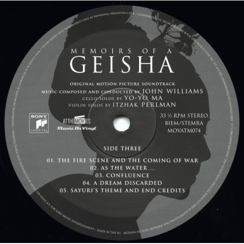 JOHN WILLIAMS  - MEMOIRS OF A GEISHA 2 LP Set 2023 (MOVATM074, LTD, Translucent Blue) SONY/EU MINT JOHN WILLIAMS  - MEMOIRS OF A GEISHA 2 LP Set 2023 (MOVATM074, LTD, Translucent Blue) SONY/EU MINT