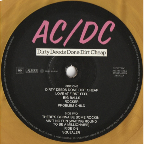 AC/DC - DIRTY DEEDS DONE DIRT CHEAP 1976/2024 (19658834581, LTD.,180 gm., Gold) COLUMBIA/EU MINT AC/DC - DIRTY DEEDS DONE DIRT CHEAP 1976/2024 (19658834581, LTD.,180 gm., Gold) COLUMBIA/EU MINT