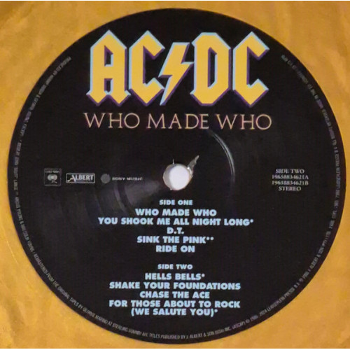 AC/DC - WHO MADE WHO 1986/2024 (19658834621, 180 gm., Gold) COLUMBIA/SONY MUSIC/EU MINT AC/DC - WHO MADE WHO 1986/2024 (19658834621, 180 gm., Gold) COLUMBIA/SONY MUSIC/EU MINT