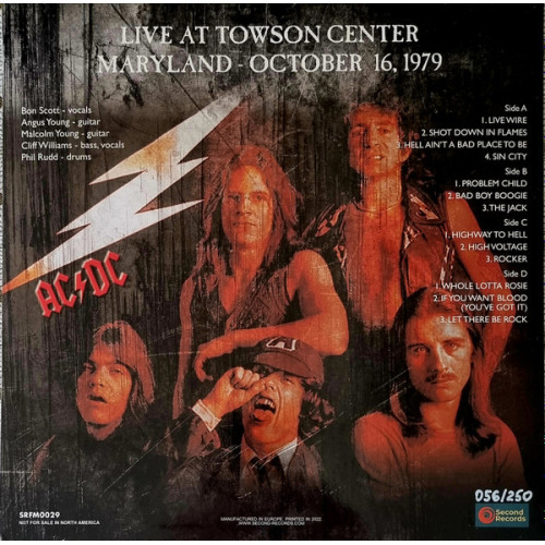 AC/DC - LIVE 1979 AT TOWSON CENTER 2 LP Set 2023 (SRFM0029SP) SECOND RECORDS/EU MINT AC/DC - LIVE 1979 AT TOWSON CENTER 2 LP Set 2023 (SRFM0029SP) SECOND RECORDS/EU MINT