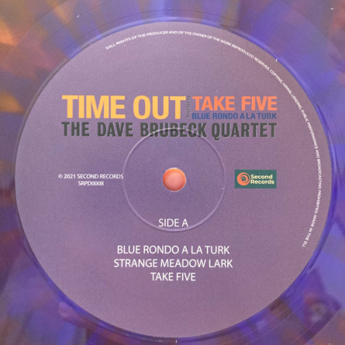 DAVE BRUBECK - TIME OUT 1959/2022 (SRPD0008SP, LTD., Lagoon vinyl) SECOND RECORDS/EU MINT DAVE BRUBECK - TIME OUT 1959/2022 (SRPD0008SP, LTD., Lagoon vinyl) SECOND RECORDS/EU MINT