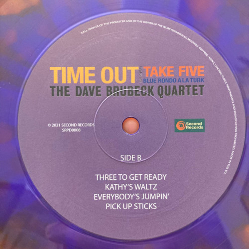 DAVE BRUBECK - TIME OUT 1959/2022 (SRPD0008SP, LTD., Lagoon vinyl) SECOND RECORDS/EU MINT DAVE BRUBECK - TIME OUT 1959/2022 (SRPD0008SP, LTD., Lagoon vinyl) SECOND RECORDS/EU MINT