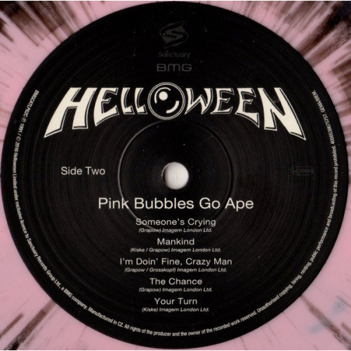 HELLOWEEN - PINK BUBBLES GO APE 1991/2021 (BMGCATLP62C, LTD., Pink With Black) BMG/EU MINT HELLOWEEN - PINK BUBBLES GO APE 1991/2021 (BMGCATLP62C, LTD., Pink With Black) BMG/EU MINT
