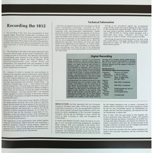 TCHAIKOVSKY - CINCINNATI SYMPHONY ORCHESTRA, ERICH KUNZEL - 1812 2018 (TEL00009) TELARC/USA MINT TCHAIKOVSKY - CINCINNATI SYMPHONY ORCHESTRA, ERICH KUNZEL - 1812 2018 (TEL00009) TELARC/USA MINT