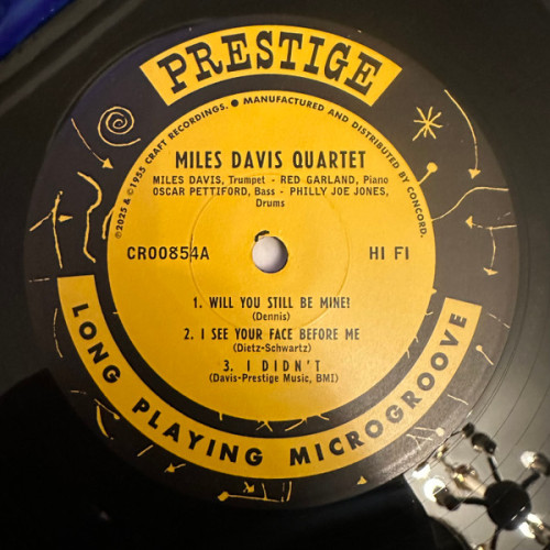 MILES DAVIS QUARTET - THE MUSINGS OF MILES 1955/2025 (CR00854, Mono, 180 gm.) CRAFT/EU MINT MILES DAVIS QUARTET - THE MUSINGS OF MILES 1955/2025 (CR00854, Mono, 180 gm.) CRAFT/EU MINT