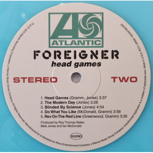 FOREIGNER - HEAD GAMES 2024 (RCV1 29999, Blue) ATLANTIC/EU MINT FOREIGNER - HEAD GAMES 2024 (RCV1 29999, Blue) ATLANTIC/EU MINT