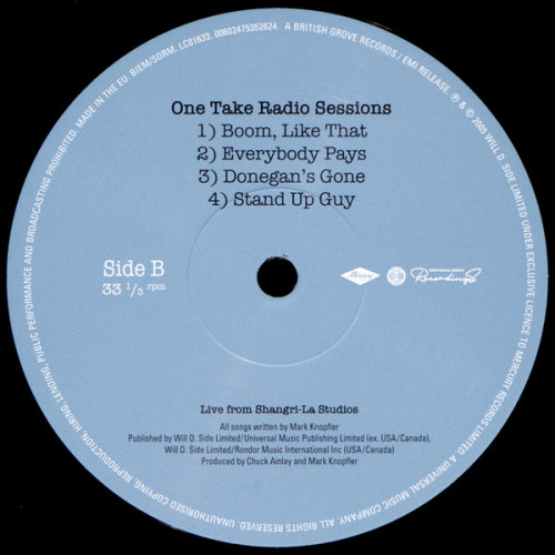 MARK KNOPFLER - ONE TAKE RADIO SESSIONS 2025 (7535262, LTD., 180 gm.) MERCURY/EU MINT MARK KNOPFLER - ONE TAKE RADIO SESSIONS 2025 (7535262, LTD., 180 gm.) MERCURY/EU MINT