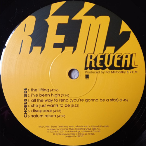 R.E.M. - REVEAL 2001/2023 (00888072426252, 180 gm.) CRAFT/EU MINT R.E.M. - REVEAL 2001/2023 (00888072426252, 180 gm.) CRAFT/EU MINT