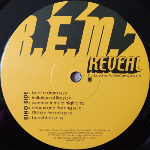 R.E.M. - REVEAL 2001/2023 (00888072426252, 180 gm.) CRAFT/EU MINT R.E.M. - REVEAL 2001/2023 (00888072426252, 180 gm.) CRAFT/EU MINT
