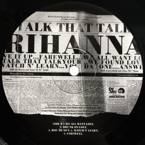 RIHANNA - TALK THAT TALK 2017 (00602557079845, 180 gm.) UMGI/EU MINT RIHANNA - TALK THAT TALK 2017 (00602557079845, 180 gm.) UMGI/EU MINT