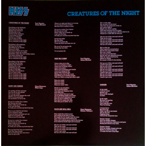 KISS - CREATURES OF THE NIGHT 1982/2014 ( 06025 377 537-3 (4), 180 gm.) UMG/EU MINT KISS - CREATURES OF THE NIGHT 1982/2014 ( 06025 377 537-3 (4), 180 gm.) UMG/EU MINT