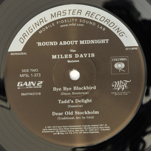 MILES DAVIS - ROUND ABOUT MIDNIGHT 1957/2013 (MFSL 1-373, LTD., 180 gm.) MOBILE FIDELITY/USA MINT MILES DAVIS - ROUND ABOUT MIDNIGHT 1957/2013 (MFSL 1-373, LTD., 180 gm.) MOBILE FIDELITY/USA MINT