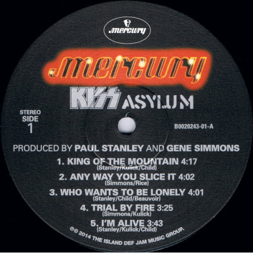 KISS - ASYLUM 1985/2014 (B0020243-01, 180 gm.) MERCURY/USA MINT KISS - ASYLUM 1985/2014 (B0020243-01, 180 gm.) MERCURY/USA MINT