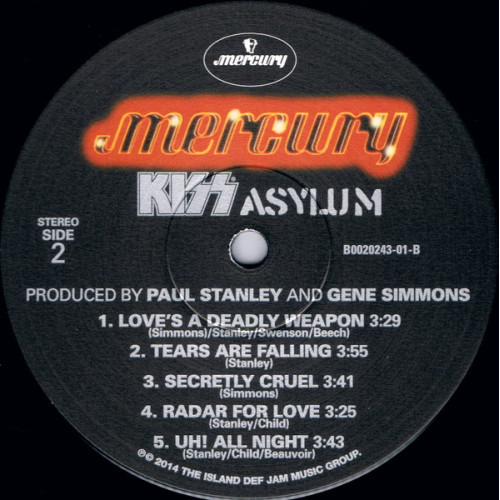 KISS - ASYLUM 1985/2014 (B0020243-01, 180 gm.) MERCURY/USA MINT KISS - ASYLUM 1985/2014 (B0020243-01, 180 gm.) MERCURY/USA MINT