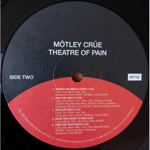 MOTLEY CRUE - THEATRE OF PAIN 1985/2022 (538782581) BMG/USA MINT MOTLEY CRUE - THEATRE OF PAIN 1985/2022 (538782581) BMG/USA MINT