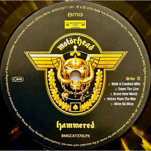 MOTORHEAD - HAMMERED 2002/2022 (BMGCAT370LPX, LTD., Yellow & Black) BMG/EU MINT MOTORHEAD - HAMMERED 2002/2022 (BMGCAT370LPX, LTD., Yellow & Black) BMG/EU MINT
