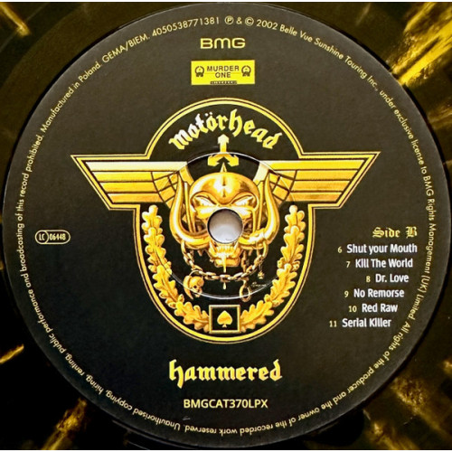 MOTORHEAD - HAMMERED 2002/2022 (BMGCAT370LPX, LTD., Yellow & Black) BMG/EU MINT MOTORHEAD - HAMMERED 2002/2022 (BMGCAT370LPX, LTD., Yellow & Black) BMG/EU MINT