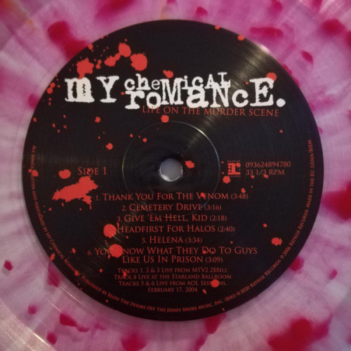 MY CHEMICAL ROMANCE - LIFE ON THE MURDER SCENE 2006/2020 (093624894780, LTD.) REPRISE/EU MINT MY CHEMICAL ROMANCE - LIFE ON THE MURDER SCENE 2006/2020 (093624894780, LTD.) REPRISE/EU MINT