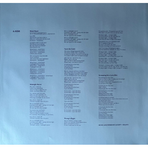 ACCEPT - METAL HEART 1985/2023 (RE-ISSUE) UNIVERSAL/EU MINT ACCEPT - METAL HEART 1985/2023 (RE-ISSUE) UNIVERSAL/EU MINT