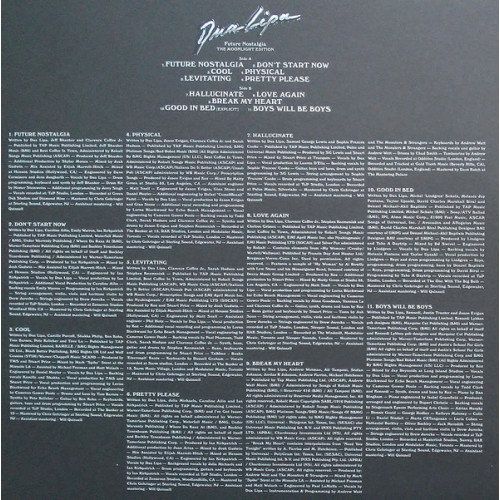 DUA LIPA - FUTURE NOSTALGIA (THE MOONLIGHT EDITION) 2020/2021 2 LP SET (0190295076139) WARNER/EU MIN DUA LIPA - FUTURE NOSTALGIA (THE MOONLIGHT EDITION) 2020/2021 2 LP SET (0190295076139) WARNER/EU MIN