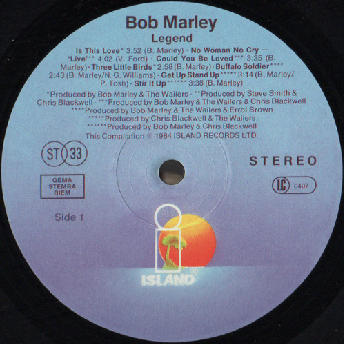 BOB MARLEY & THE WAILERS - LEGEND 1984/2015 (0600753030523, 180g) ISLAND/UNIVERSAL/EU MINT BOB MARLEY & THE WAILERS - LEGEND 1984/2015 (0600753030523, 180g) ISLAND/UNIVERSAL/EU MINT
