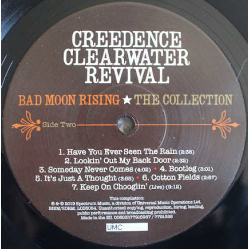 CREEDENCE CLEARWATER REVIVAL - BAD MOON RISING: THE COLLECTION 2013/2019 (0602577915987) SPECTRUM/EU CREEDENCE CLEARWATER REVIVAL - BAD MOON RISING: THE COLLECTION 2013/2019 (0602577915987) SPECTRUM/EU