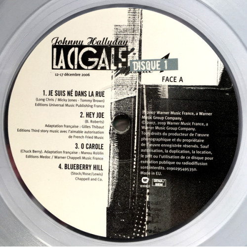 JOHNNY HALLYDAY - LA CIGALE 2006/2019 2 LP SET (LTD, CLEAR, 0190295495350) WARNER/FRANCE MINT JOHNNY HALLYDAY - LA CIGALE 2006/2019 2 LP SET (LTD, CLEAR, 0190295495350) WARNER/FRANCE MINT