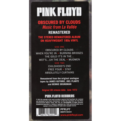 PINK FLOYD - OBSCURED BY CLOUDS 1972/2025 (0888751842410) PINK FLOYD RECORDS/EU MINT PINK FLOYD - OBSCURED BY CLOUDS 1972/2025 (0888751842410) PINK FLOYD RECORDS/EU MINT