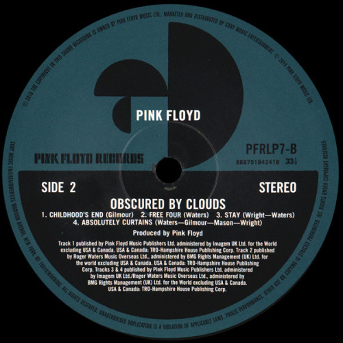 PINK FLOYD - OBSCURED BY CLOUDS 1972/2025 (0888751842410) PINK FLOYD RECORDS/EU MINT PINK FLOYD - OBSCURED BY CLOUDS 1972/2025 (0888751842410) PINK FLOYD RECORDS/EU MINT